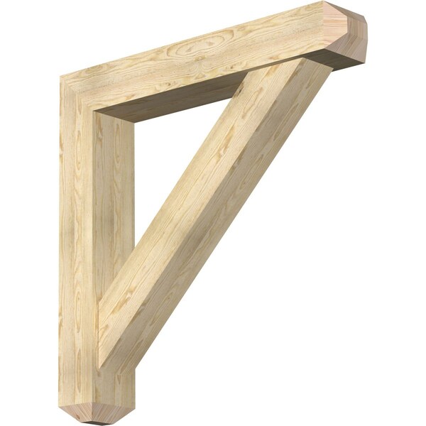 Ekena Millwork Traditional Craftsman Rough Sawn Bracket w/ Offset Brace, Douglas Fir, 8"W x 46"D x 46"H BKT0806X46X46TRA04RDF - main